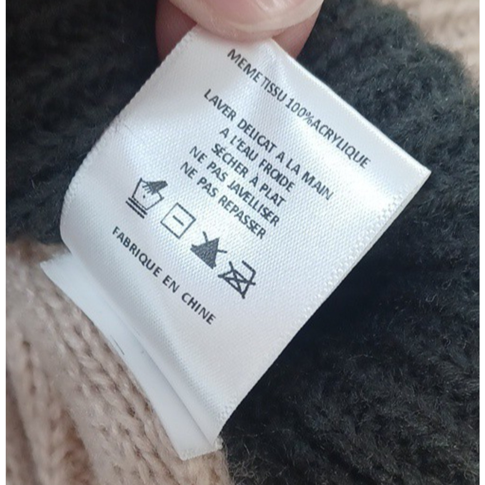 Miss Me Women's Cardigan Sweater Hood Tie Beige Check Aztec Sz M Acrylic Country - Picture 6 of 13